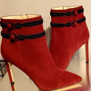 Dark Red/Burgundy Suede Boots